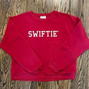 Swiftie red cropped sweatshirt